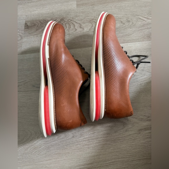 Cole Haan Brown Leather Oxfords with Red-Accent Sole
